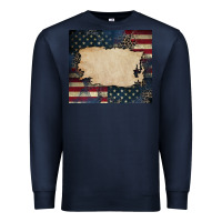 Navy American flag add your text Premium Sweatshirt - CowGirlArtShop