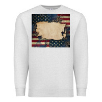 Oatmeal Heather American flag add your text Premium Sweatshirt - CowGirlArtShop