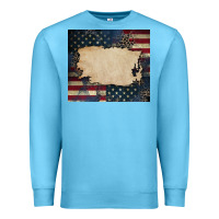 Ocean Blue American flag add your text Premium Sweatshirt - CowGirlArtShop
