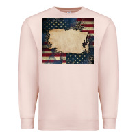 Pale Pink American flag add your text Premium Sweatshirt - CowGirlArtShop