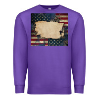 Purple American flag add your text Premium Sweatshirt - CowGirlArtShop