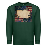 Sports Green American flag add your text Premium Sweatshirt - CowGirlArtShop