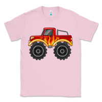 Bubblegum Pink monster truck with flames Classic Tee - MaliasSmallBusiness