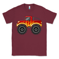 Burgundy monster truck with flames Classic Tee - MaliasSmallBusiness