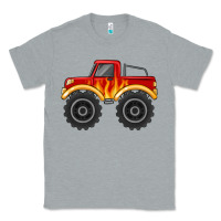 Heather Grey monster truck with flames Classic Tee - MaliasSmallBusiness