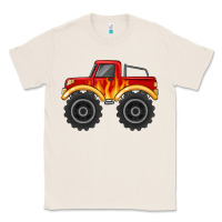 Natural monster truck with flames Classic Tee - MaliasSmallBusiness