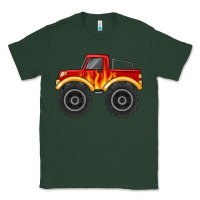 Sports Green monster truck with flames Classic Tee - MaliasSmallBusiness