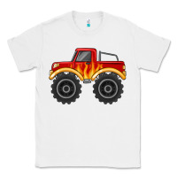 White monster truck with flames Classic Tee - MaliasSmallBusiness