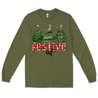 Army Green festive af Long Sleeve Tee - MaliasSmallBusiness