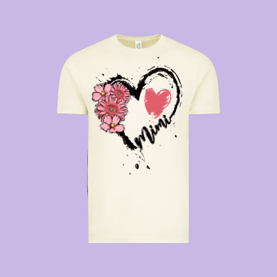 Mimi Flower Heart Vintage Tee Designed By Maliassmallbusiness
