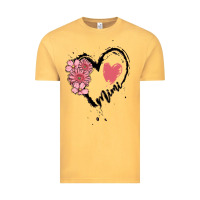Vintage Mustard mimi flower heart Vintage Tee - MaliasSmallBusiness