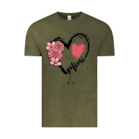 Vintage Olive mimi flower heart Vintage Tee - MaliasSmallBusiness