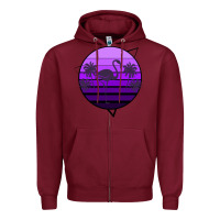 Burgundy Flamingo Palm Zipper Hoodie - Bettercallsaul