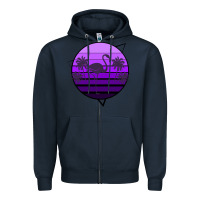 Navy Flamingo Palm Zipper Hoodie - Bettercallsaul