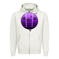 Oatmeal Heather Flamingo Palm Zipper Hoodie - Bettercallsaul