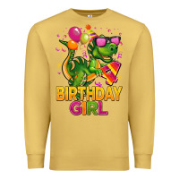Antique Gold 4th birthday girl t rex pink Premium Sweatshirt - CowGirlArtShop