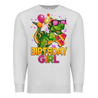 Dove Grey 4th birthday girl t rex pink Premium Sweatshirt - CowGirlArtShop