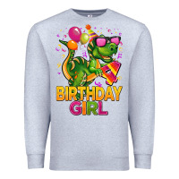 Heather Grey 4th birthday girl t rex pink Premium Sweatshirt - CowGirlArtShop