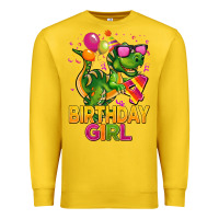 Lemon 4th birthday girl t rex pink Premium Sweatshirt - CowGirlArtShop