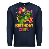 Navy 4th birthday girl t rex pink Premium Sweatshirt - CowGirlArtShop