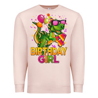 Pale Pink 4th birthday girl t rex pink Premium Sweatshirt - CowGirlArtShop