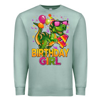 Seafoam 4th birthday girl t rex pink Premium Sweatshirt - CowGirlArtShop