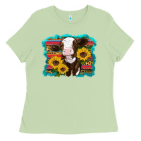 Matcha western cow sunflowers serape leopard Ladies Tee - RanaPortraitStore