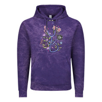 Cloud Purple floral stethoscope Vintage Hoodie - MaliasSmallBusiness
