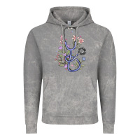 Cloud Rock floral stethoscope Vintage Hoodie - MaliasSmallBusiness