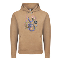 Vintage Coffee floral stethoscope Vintage Hoodie - MaliasSmallBusiness