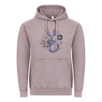 Vintage Zinc floral stethoscope Vintage Hoodie - MaliasSmallBusiness