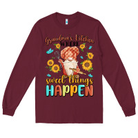 Burgundy grandma's kitchen where sweet things happen Long Sleeve Tee - MaliasSmallBusiness