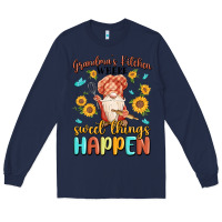 Navy grandma's kitchen where sweet things happen Long Sleeve Tee - MaliasSmallBusiness