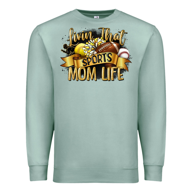 Livin That Sports Mom Life Premium Sweatshirt by CowGirlArtShop | Teevron