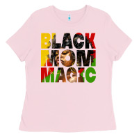 Bubblegum Pink black mom magic juneteenth Ladies Tee - HRA Design Shop