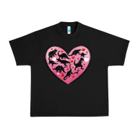 Black dinosaur valentine heart Urban Heavy Tee - MaliasSmallBusiness