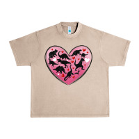 French Oak dinosaur valentine heart Urban Heavy Tee - MaliasSmallBusiness