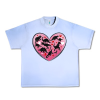 Grape Ice dinosaur valentine heart Urban Heavy Tee - MaliasSmallBusiness