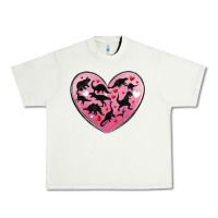 Pistachio dinosaur valentine heart Urban Heavy Tee - MaliasSmallBusiness