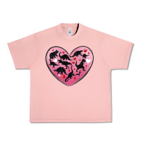 Salmon dinosaur valentine heart Urban Heavy Tee - MaliasSmallBusiness