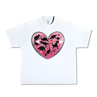 Dinosaur Valentine Heart Urban Heavy Tee | Teevron