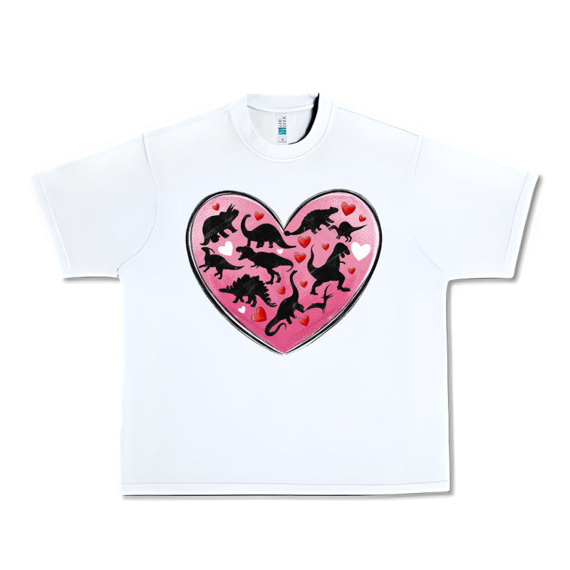 Dinosaur Valentine Heart Urban Heavy Tee by MaliasSmallBusiness | Teevron