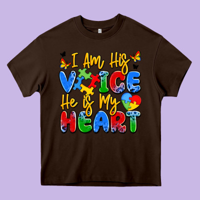 I Am His Voice He Is My Heart Heavy Core Tee Designed By Jahusdesignshop