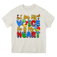 Cream i am his voice he is my heart Heavy Core Tee - JahusDesignShop