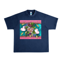 Navy v.d flowers and hearts Urban Heavy Tee - AdoDesignShop