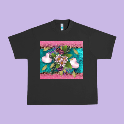 V.d Flowers And Hearts Urban Heavy Tee Designed By Adodesignshop
