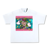 White v.d flowers and hearts Urban Heavy Tee - AdoDesignShop