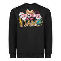 Black teaching is my jam teacher school Heavyweight Sweatshirt - NancyCooperArtShop
