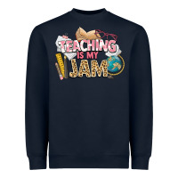 Navy teaching is my jam teacher school Heavyweight Sweatshirt - NancyCooperArtShop