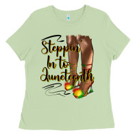 Matcha steppin' in to juneteenth heels Ladies Tee - HRA Design Shop